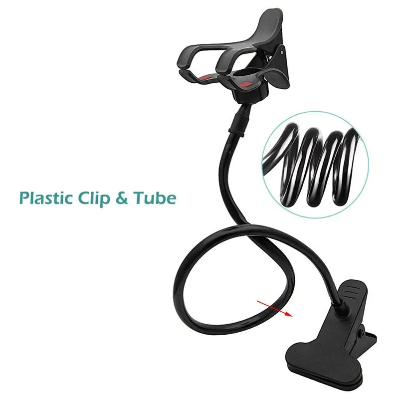 Flexible Gooseneck Phone Holder Clip-On Lazy Stand for Bed & De