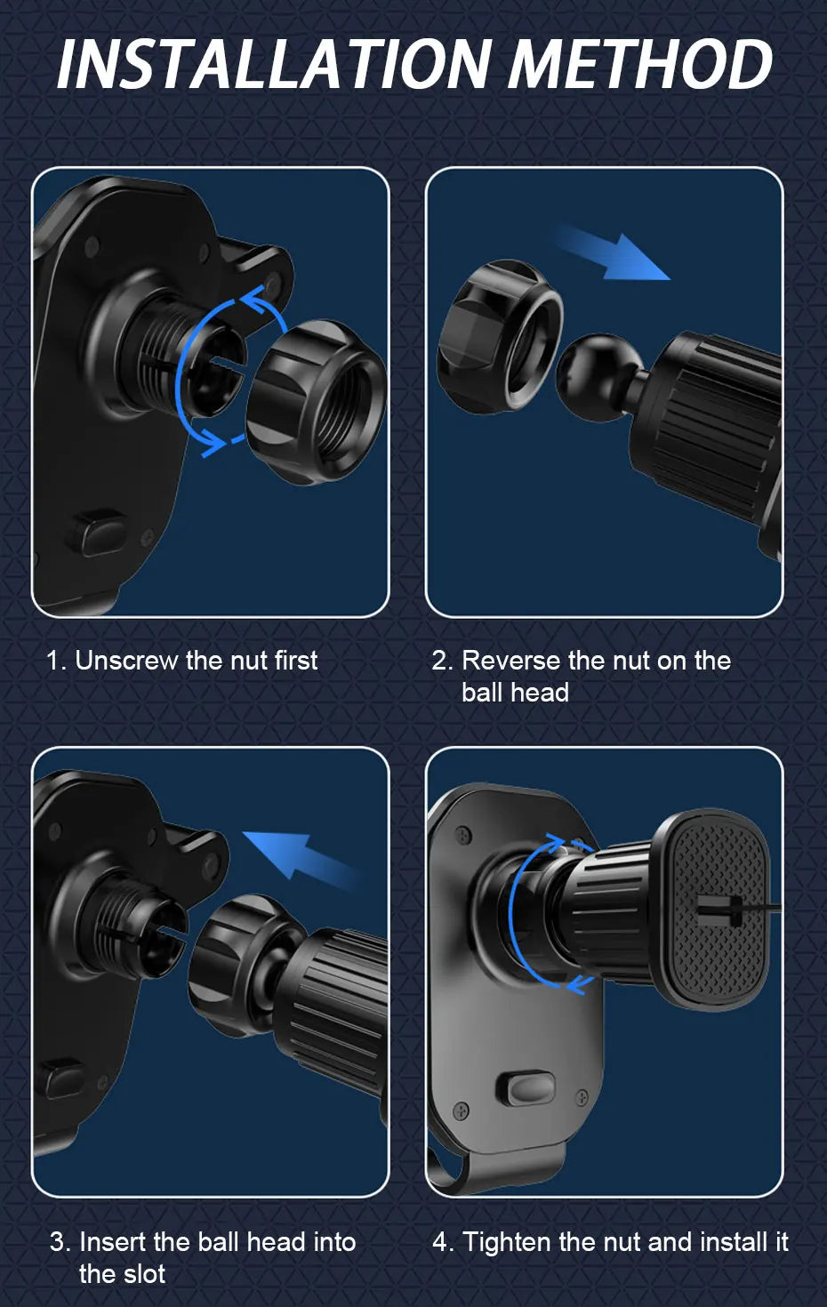 Universal Air Vent Car Phone Holder Gravity Lock, 360° Adjustable Mount