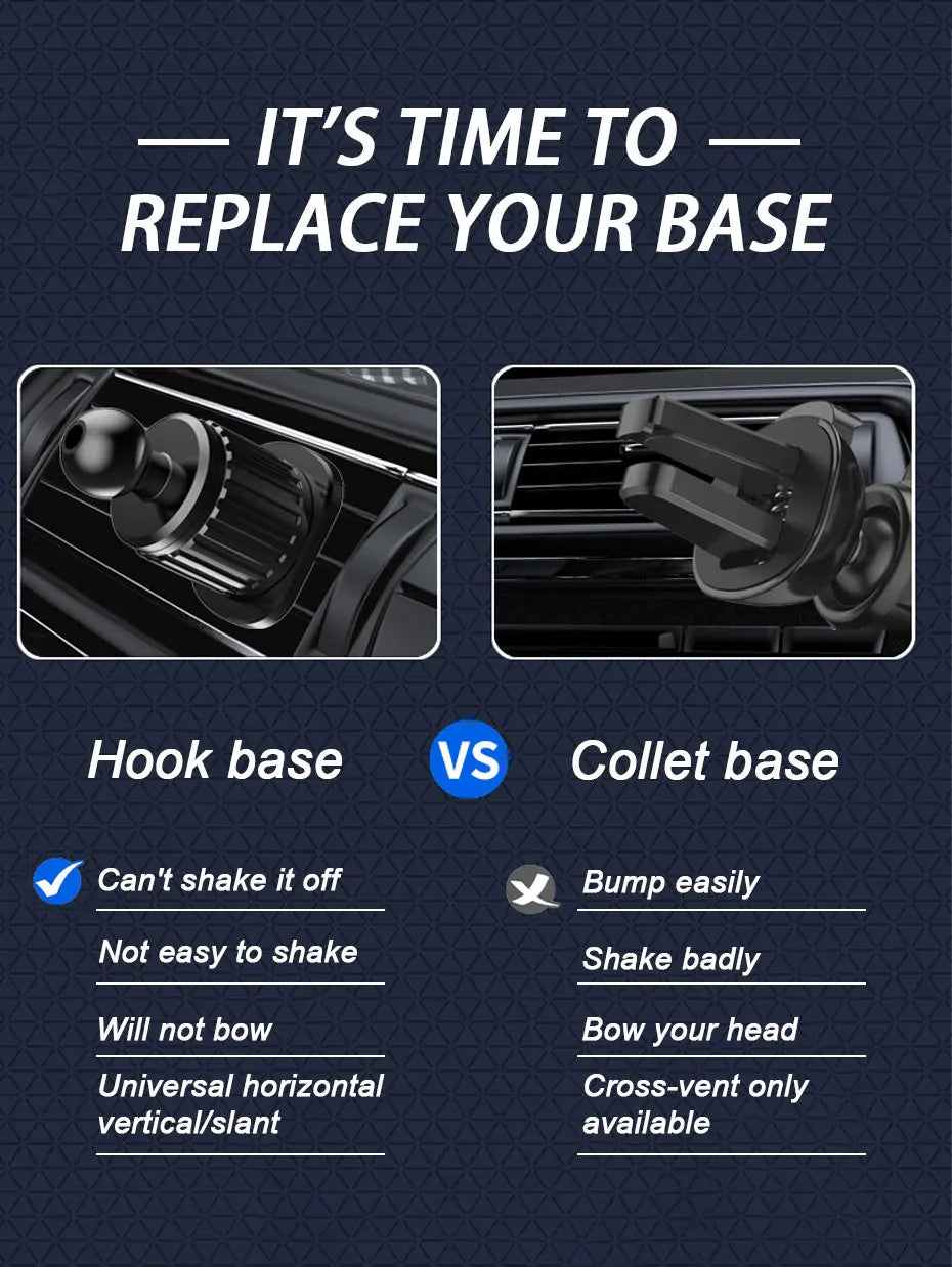 Universal Air Vent Car Phone Holder Gravity Lock, 360° Adjustable Mount