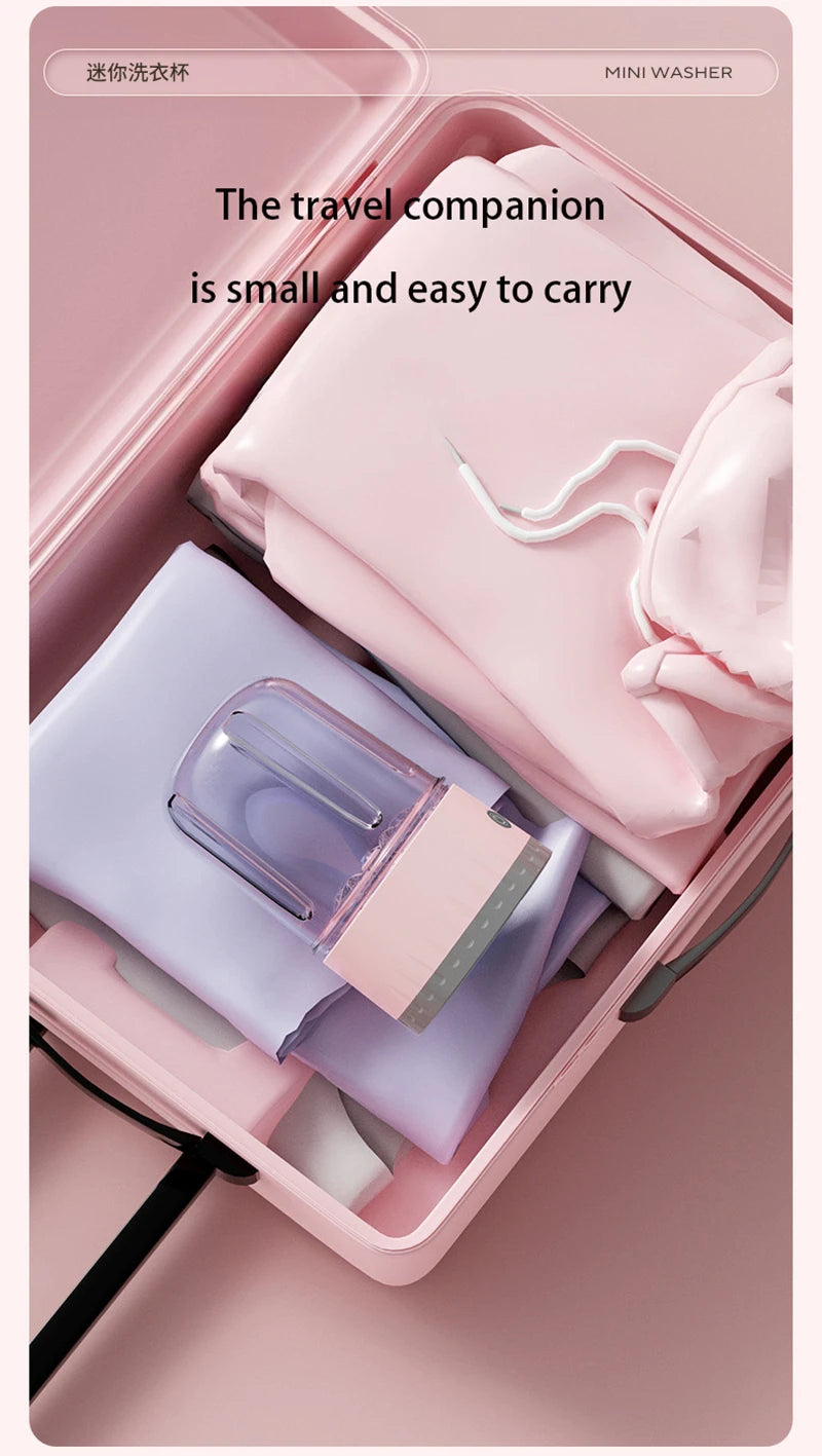 Mini Laundry Cup 1L Wireless Portable Underwear&Socks Automatic Washing Machine Rechargeable For Travel Home Dormitory