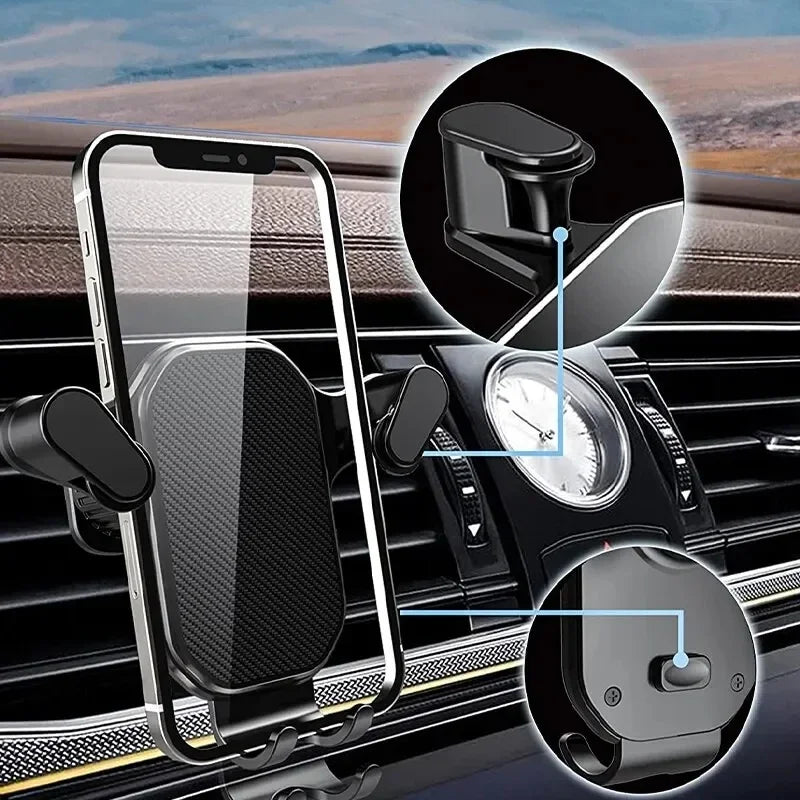 Universal Air Vent Car Phone Holder Gravity Lock, 360° Adjustable Mount