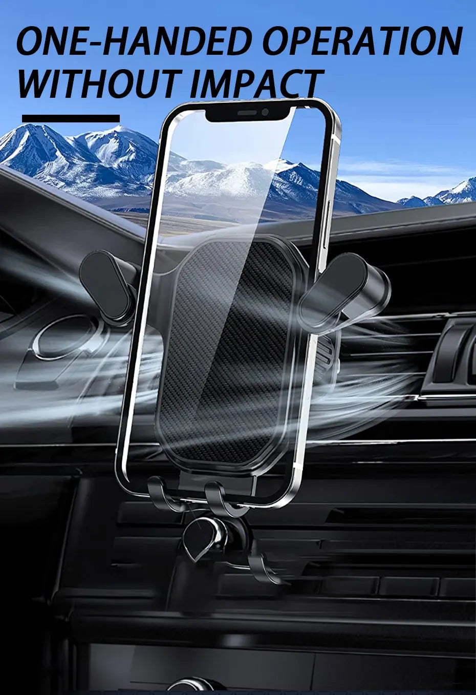 Universal Air Vent Car Phone Holder Gravity Lock, 360° Adjustable Mount