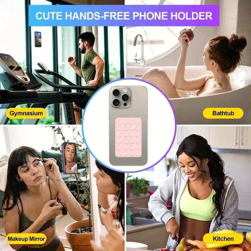 Silicone Suction Phone Holder Mat  Anti-Slip Wall Stand & Case Mount
