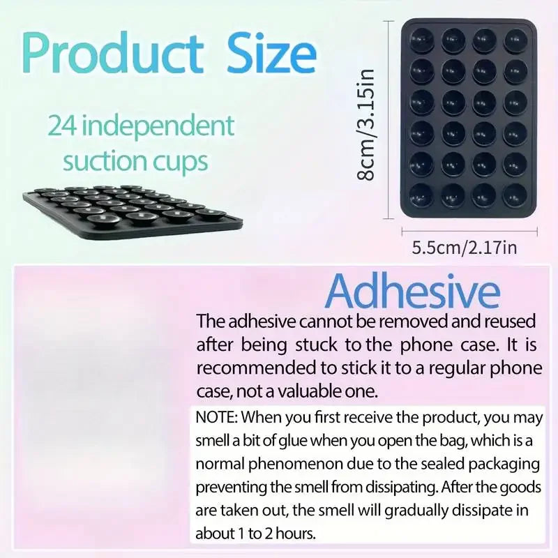 Silicone Suction Phone Holder Mat  Anti-Slip Wall Stand & Case Mount
