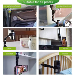 Rearview Mirror Phone Holder 360° Rotatable & Retractable Car Mount