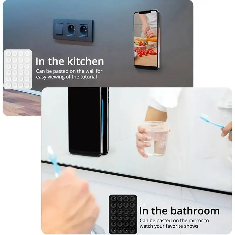 Silicone Suction Phone Holder Mat  Anti-Slip Wall Stand & Case Mount