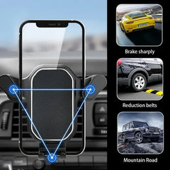 Universal Air Vent Car Phone Holder Gravity Lock, 360° Adjustable Mount