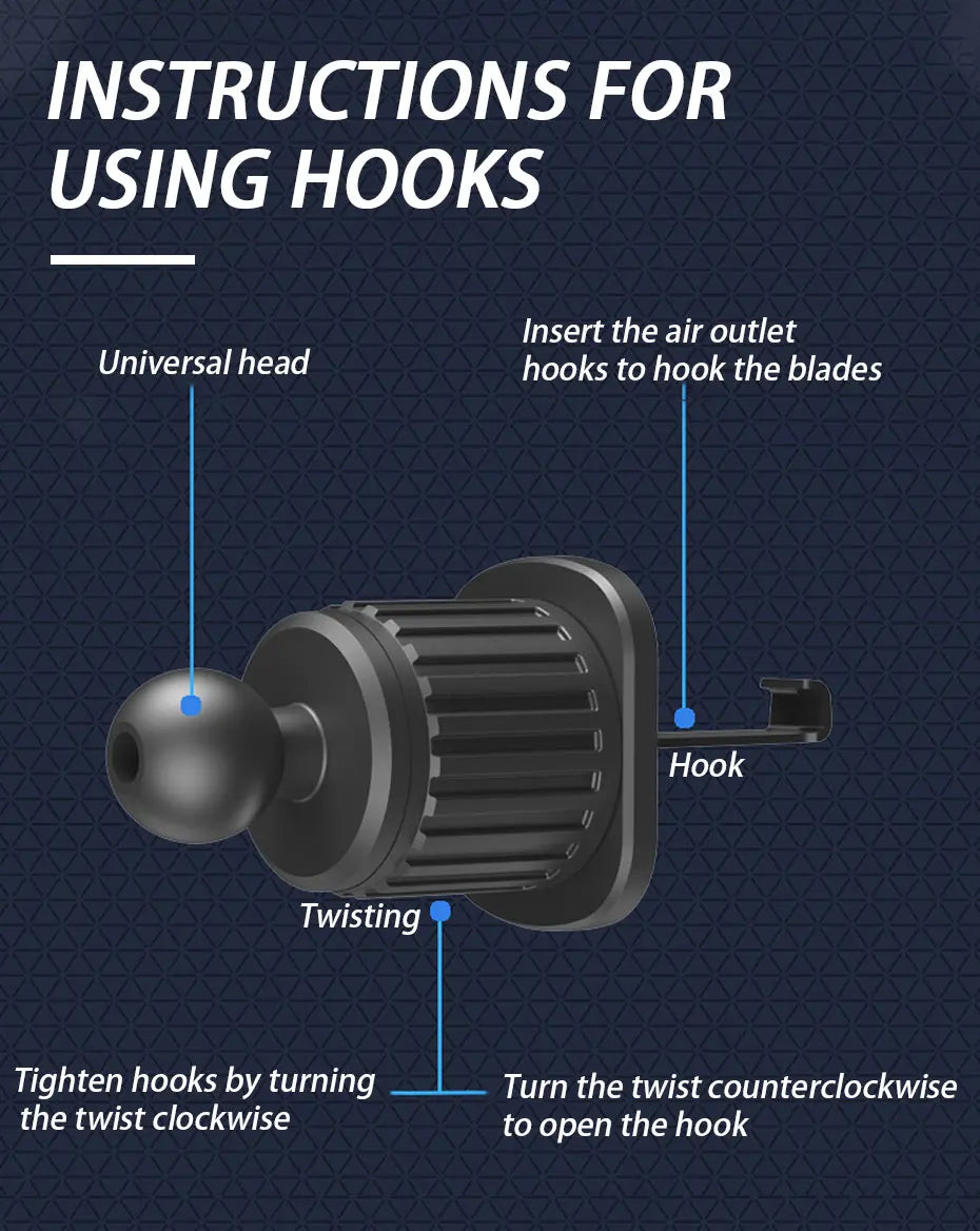 : Universal Air Vent Car Phone Holder Gravity Lock, 360° Rotation