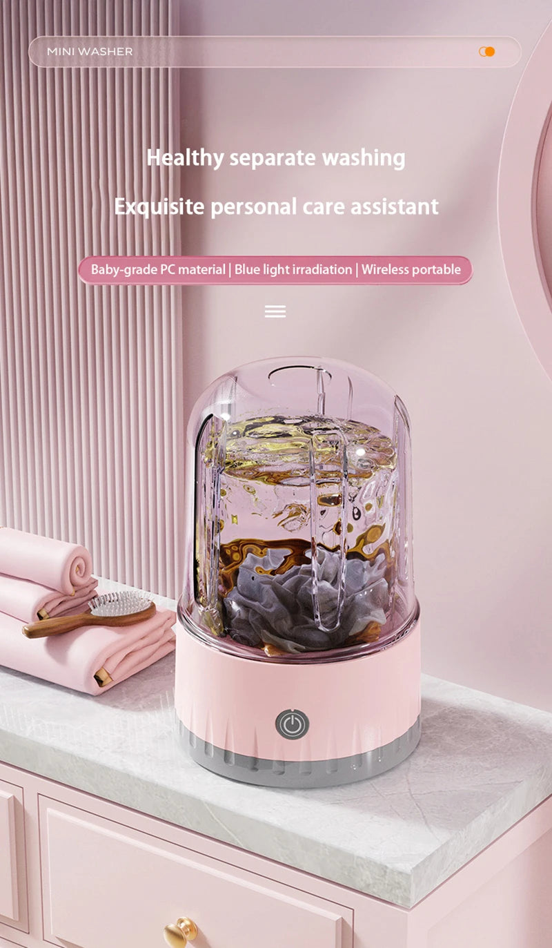 Mini Laundry Cup 1L Wireless Portable Underwear&Socks Automatic Washing Machine Rechargeable For Travel Home Dormitory