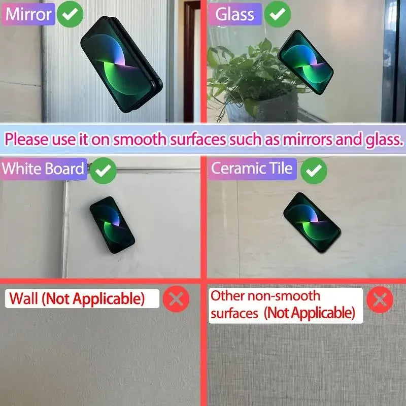 Silicone Suction Phone Holder Mat  Anti-Slip Wall Stand & Case Mount