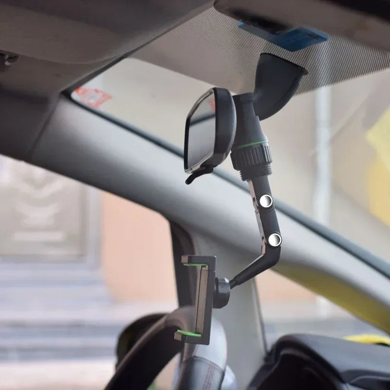 360° Rotatable Car Phone Holder Rearview Mirror & Seat Clip Mount