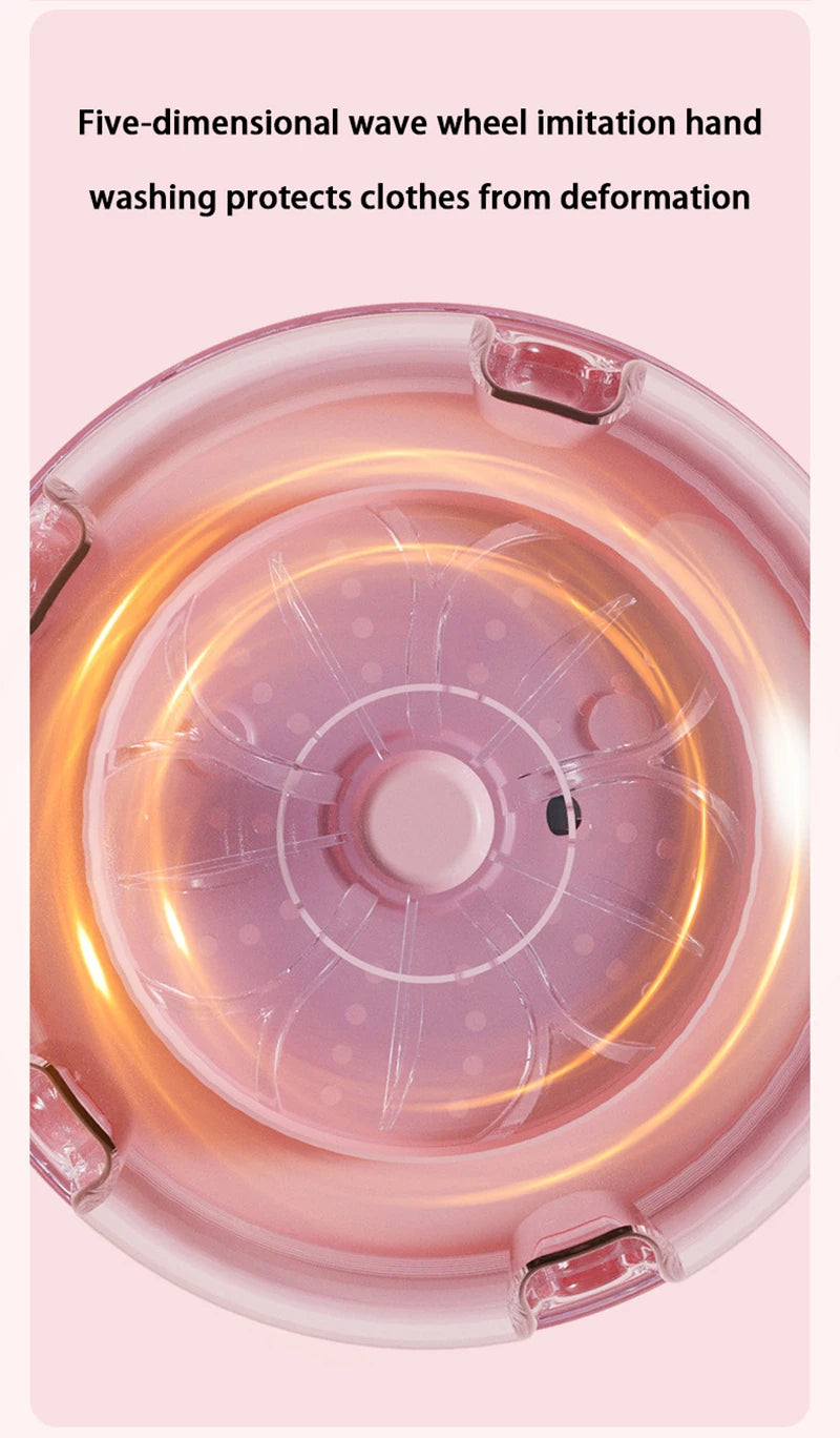 Mini Laundry Cup 1L Wireless Portable Underwear&Socks Automatic Washing Machine Rechargeable For Travel Home Dormitory