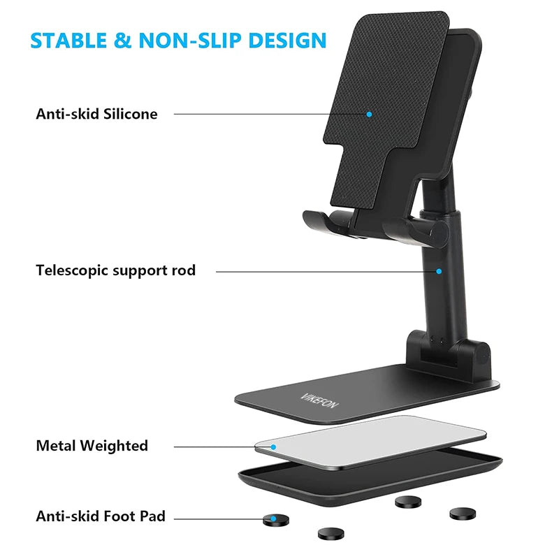 Foldable Telescopic Mobile & Tablet Stand Adjustable Desktop Holder