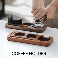 Walnut Coffee Tamper Mat & Portafilter Holder for 51mm 54mm 58mm