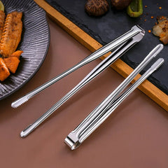 Stainless Steel Non-Slip Grill Tongs – Ideal for BBQ, Steak, and Bread