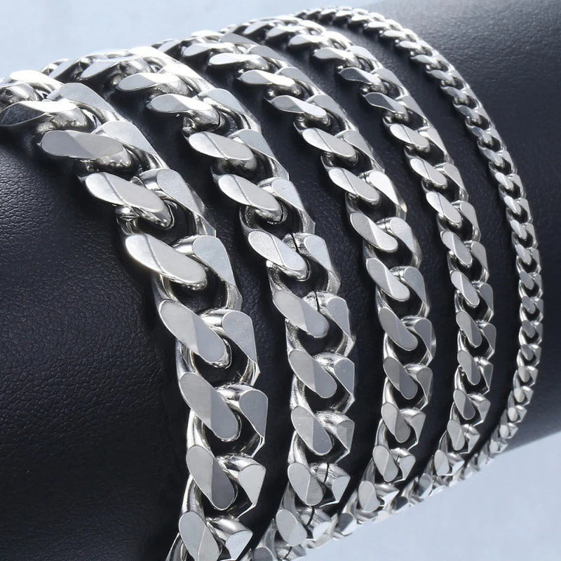 Trendy Cuban Chain Bracelet Classic Stainless Steel 3/5/7/9mm for Men & Women