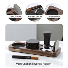 Walnut Coffee Tamper Mat & Portafilter Holder for 51mm 54mm 58mm