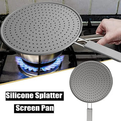 Silicone Splatter Screen Heat-Resistant Oil Splash Guard Lid