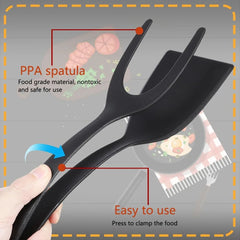 -in-1 Grip Flip Spatula Tongs Non-Stick Egg, Pancake & Omelet Tool