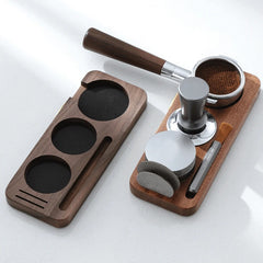 Walnut Coffee Tamper Mat & Portafilter Holder for 51mm 54mm 58mm