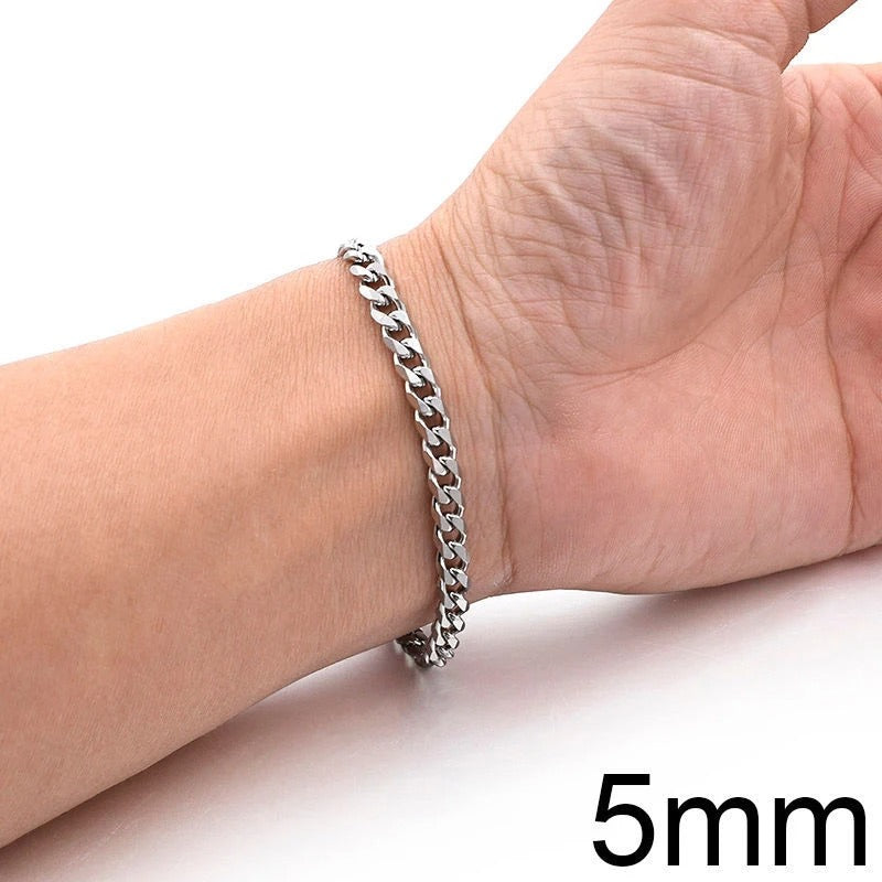 Trendy Cuban Chain Bracelet Classic Stainless Steel 3/5/7/9mm for Men & Women