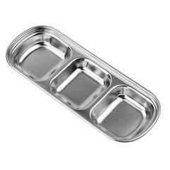 Stainless Steel Divided Dip Bowls  Sauce & Condiment Tray for Seasoning